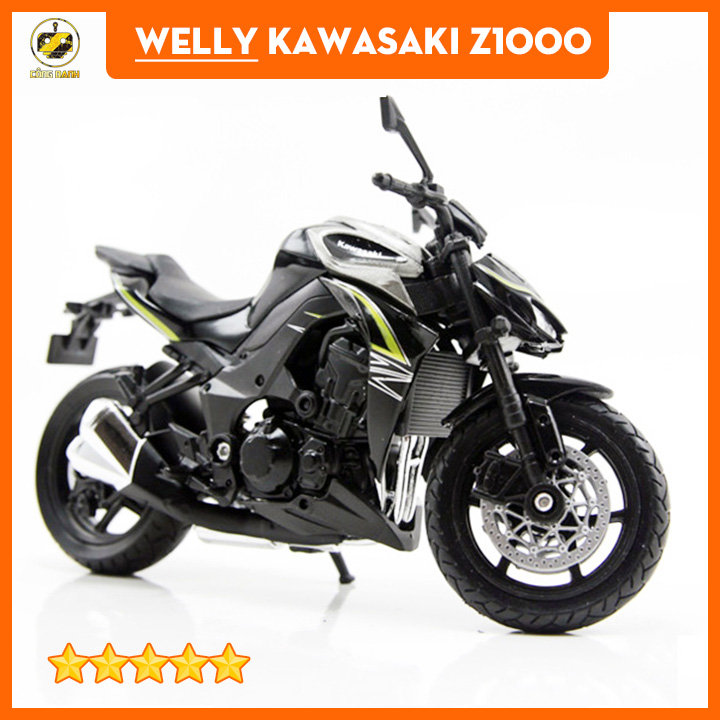 Xe mô hình môtô siêu xe Kawasaki Z1000 tỉ lệ 118 hãng Welly  Lazadavn
