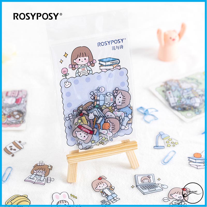 Gói nhãn dán trang trí dễ thương trong suốt RosyPosy dùng trang trí decor rất đẹp