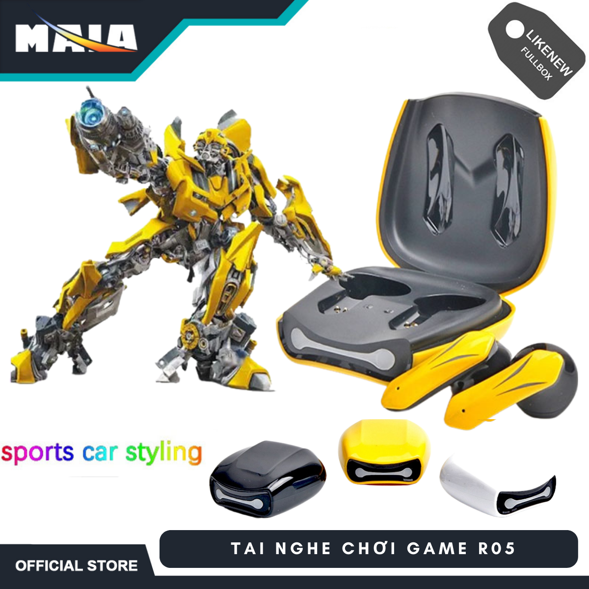 Tai nghe gaming , tai nghe bluetooth chơi game r05 , tai nghe chụp tai hornet dor tai nghe bumblebee air car thời trang tai nghe chơi game tai nghe nhét tai không dây nghe nhạc chơi game giảm tiếng ồn cho điện thoại di động android và ios