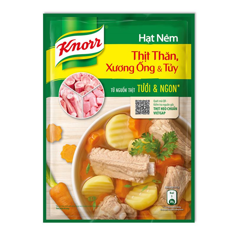 Hạt nêm thịt thăn, xương ống, tủy Knorr gói 400g