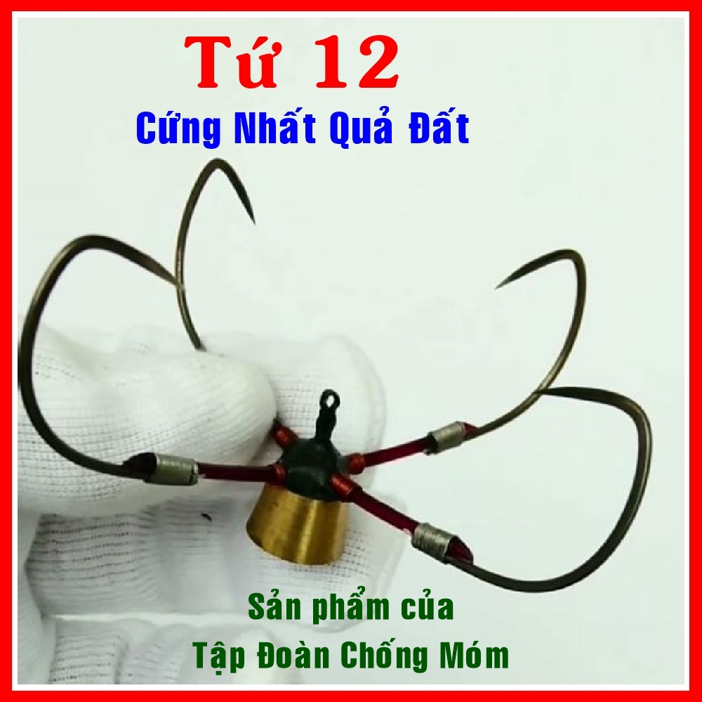 Lưỡi Câu Cá Tứ 12 Đế Đồng Cao Cấp. Thép Lò Xo. Hàng Thửa Bao Đẹp, Chất Lượng Cao - Bao Giá Rẻ.