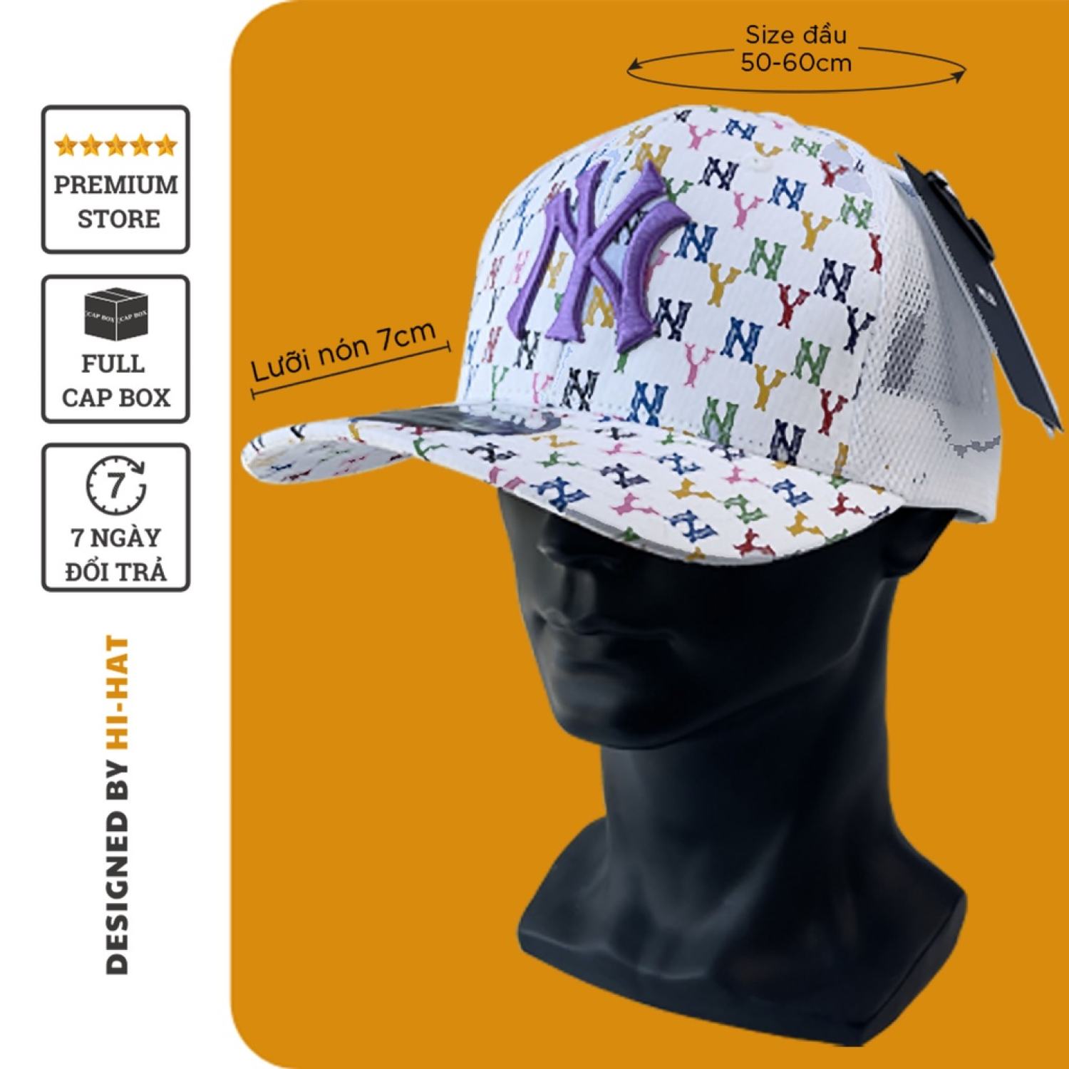 Nón lưỡi trai NY - Mũ thời trang nam nữ xuất khẩu full box phong cách hàn quốc kèm chai xịt vệ sinh mũ nón Hi-hat Store