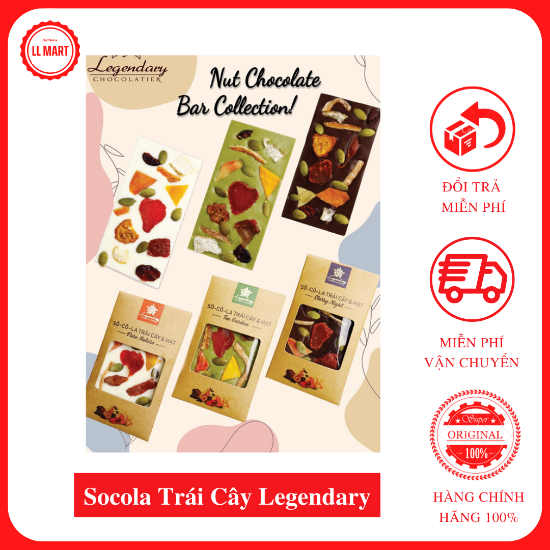 Socola Thanh Trái Cây và Hạt Dinh Dưỡng Legendary Chocolatier 27G