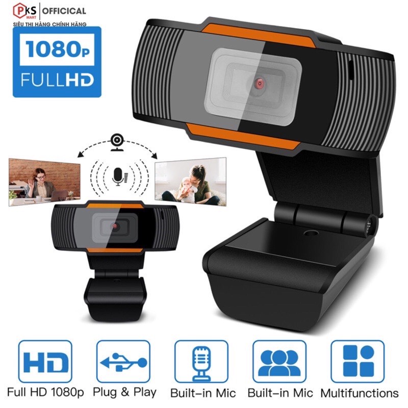 Webcam máy tính, laptop hd720p - full hd 1080p siêu nét dùng học zoom call video có mic