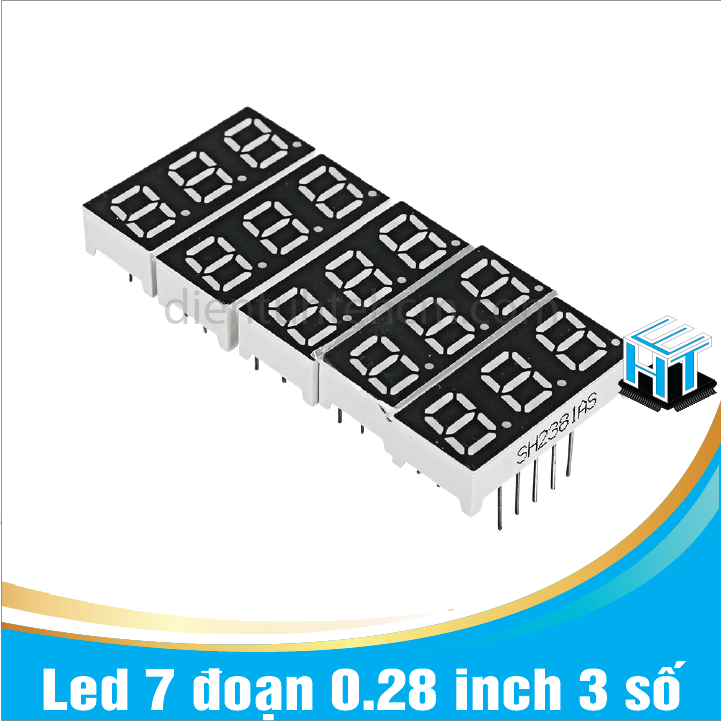 Led 7 đoạn 0.28 inch 3 số màu đỏ