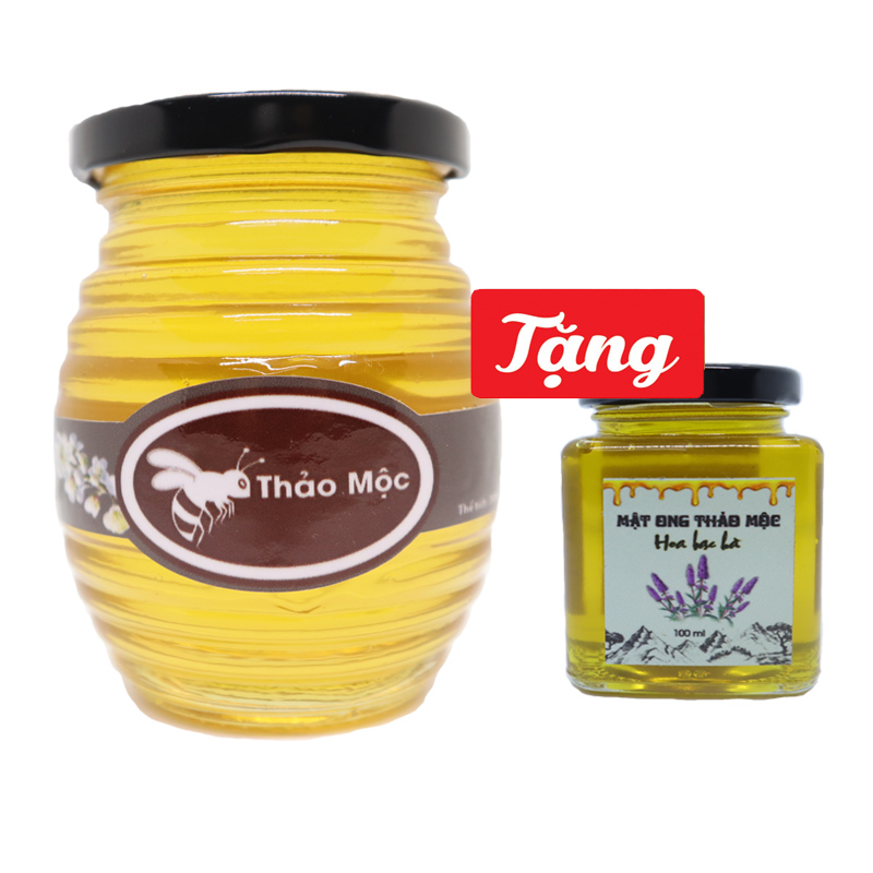 Mật ong hoa rừng thảo mộc sơn la hũ 200ml tặng kèm hũ mật bạc hà 50ml