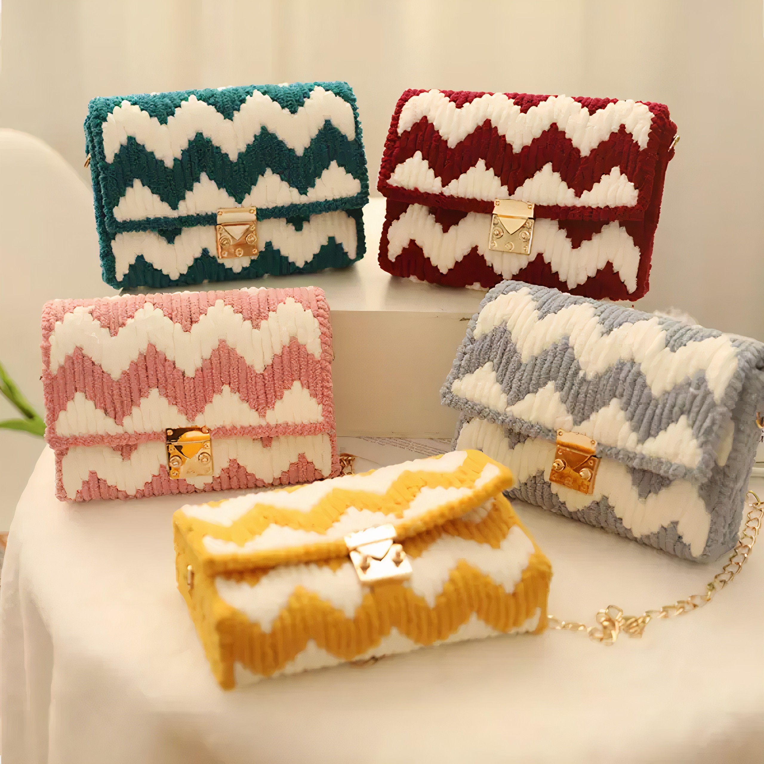 Túi Len Tự Đan Phối Màu - Phụ Kiện Đan Túi [Có video hướng dẫn]