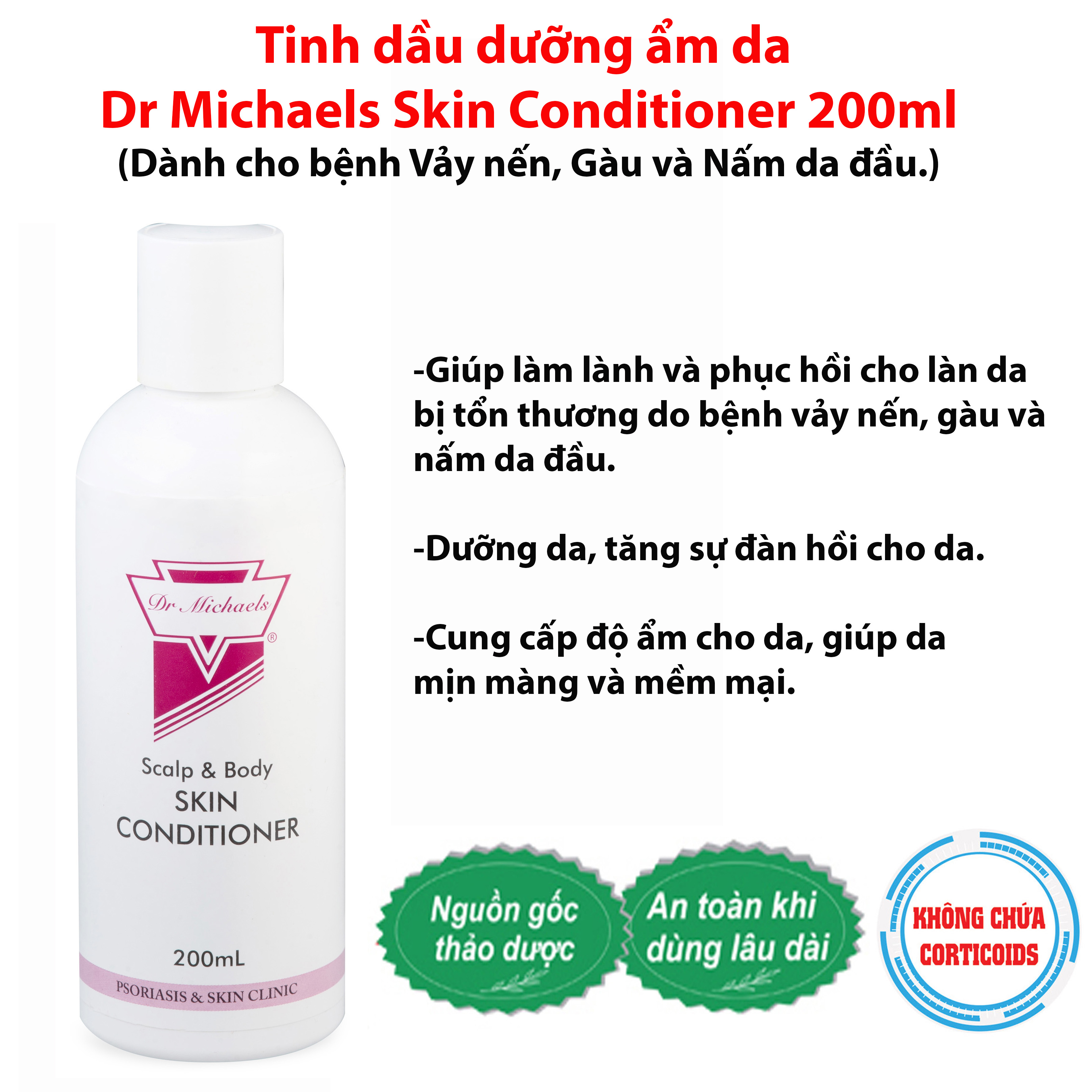 Tinh dầu Dưỡng Ẩm da Dr Michaels Skin Conditioner 200ml