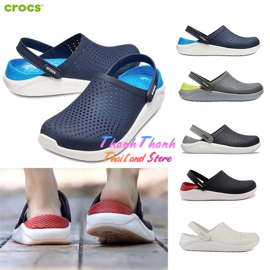 Dép Sandal Crocs Literide clog Quai ngang bít đầu, chống hôi chân