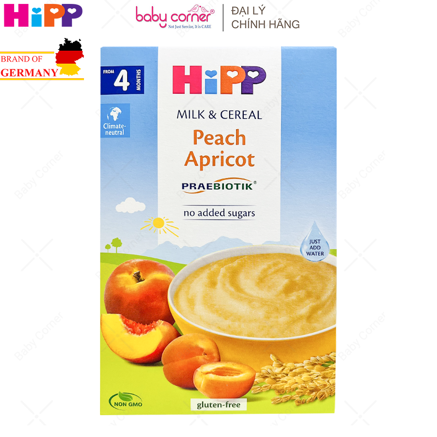 [HSD: 31/01/2025] Bột Ăn Dặm HiPP Đào Mơ Tây - Peach Apricot, 250g, 4M+