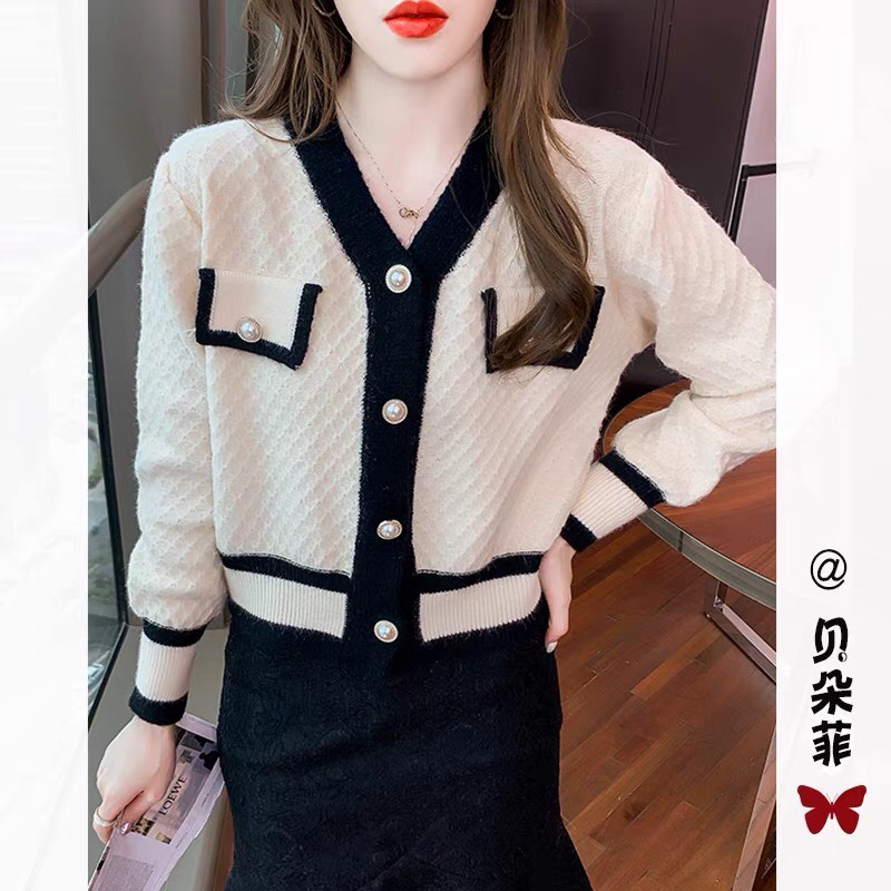 Áo khoác cardigan cúc ngọc chất len dày mịn hàng Quảng Châu siêu xinh