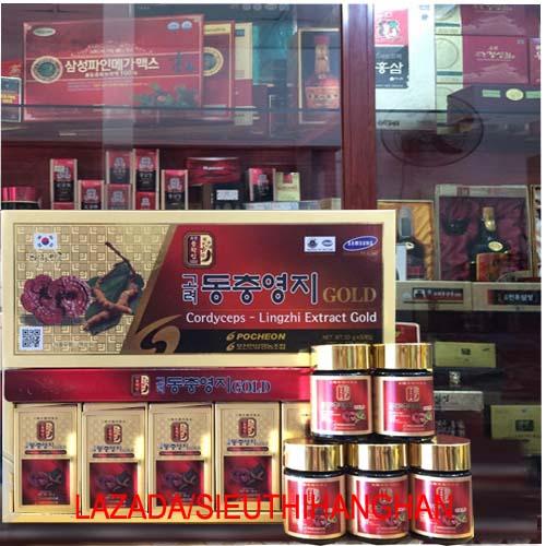 Cao linh chi đông trùng hạ thảo Cao Cấp loại xịn Korea Red Gingsen 50g x 5 hộp loại dành nâng cao thể lực cho nam giới, người cao tuổi