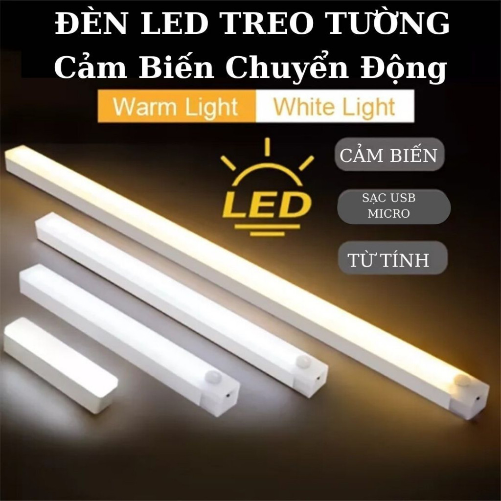  Đèn led cảm biến chuyển động đèn ngủ không dây cổng sạc usb gắn tường tủ bếp nhà vệ sinh cầu thang 