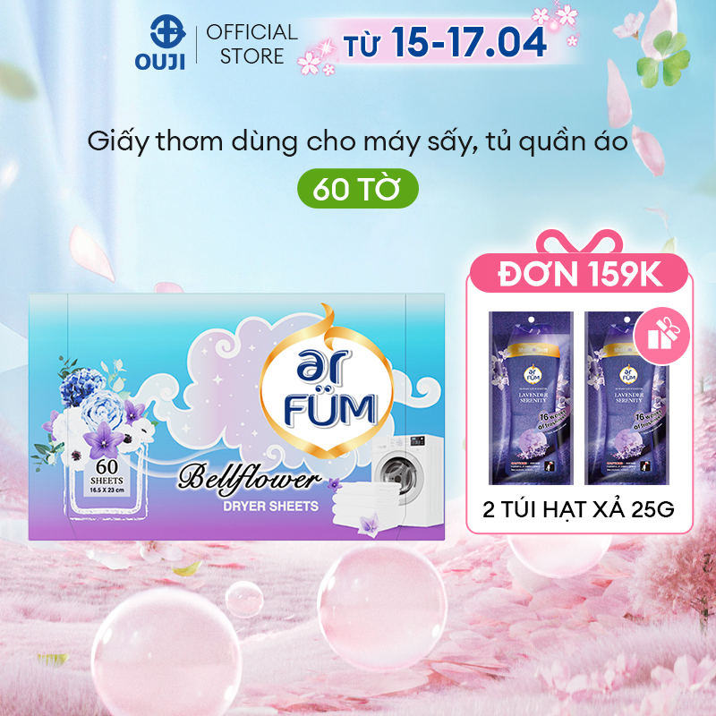 [DUY NHẤT TỪ 15-17/04] [Black Edition] Giấy Thơm Arfum Dùng Cho Máy Sấy Làm Mềm Vải Và Chống Tĩnh Điện , Khử Mùi Tủ Giày, Tủ Quần Áo (60 Tờ/ Hộp)