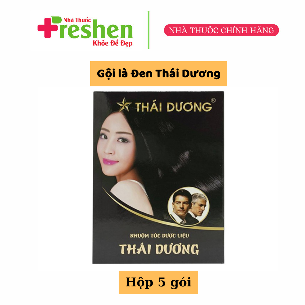[HCM]Dầu gội Nhuộm Tóc Dược Liệu - Gội Là Đen Thái Dương (Hộp 5 gói)