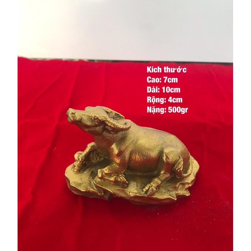 Tượng Trâu Đồng Nằm cao 7cm - Tượng Đồng Phong Thuỷ