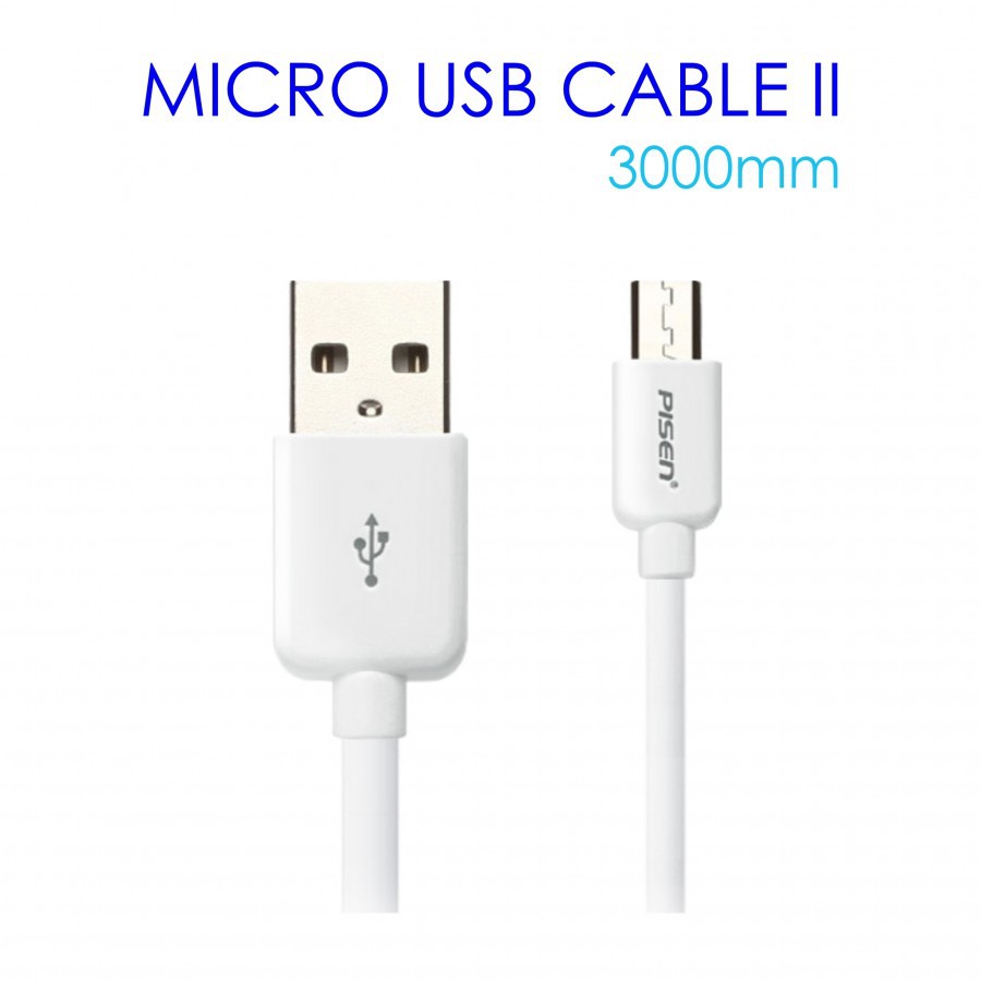 [HCM]Cáp sạc micro USB Pisen dây dài 1.5m 3m high quality hot sale
