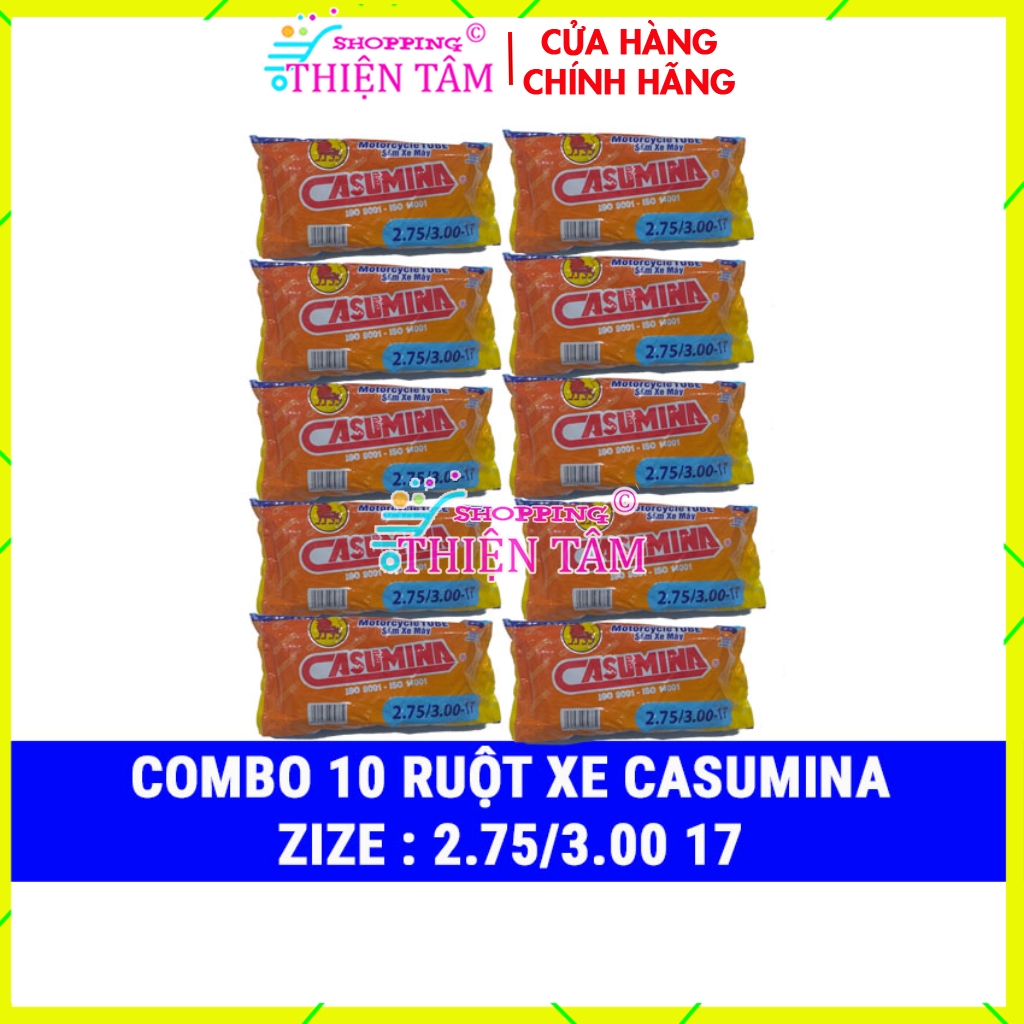 10 Ruột Săm Xe Máy Casumina 2.75/3.00-17 & 80/90-17 & 90/90-17 /2.75-17 Chính Hãng Hàng Việt Nam Chất Lượng Cao