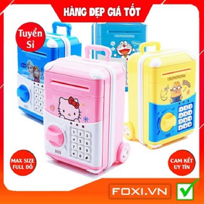 Đồ Chơi Két Sắt Vân Tay Điện Tử Mini Foxi Tiết Kiệm Tiền-Siêu Dễ Thương-Ống Heo Quà tặng cho bé