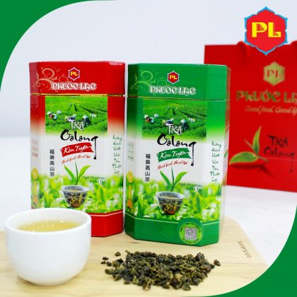 Hộp Trà ô long cao cấp 250g - Hộp trà biếu cao cấp Kim Tuyên Phước Lạc