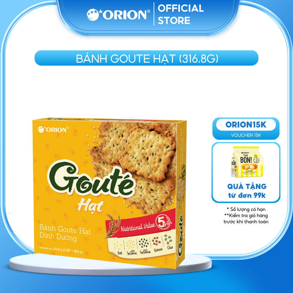 Hộp 8 gói bánh Orion Goute Hạt dinh dưỡng
