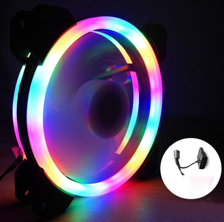 Quạt Tản Nhiệt, Fan Case Coolmoon Ver 2.2 Led RGB 2 Vòng Ring - Không Cần Hub
