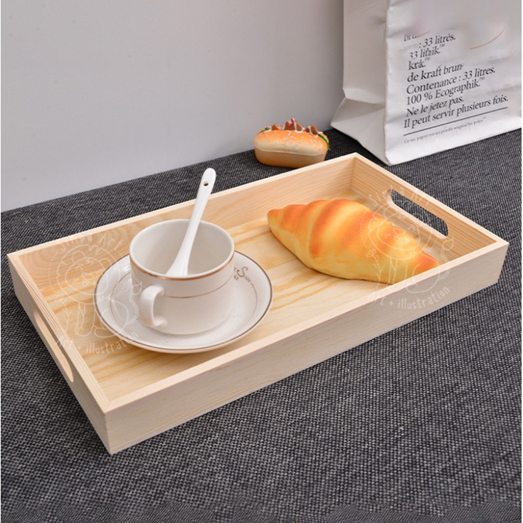 Kệ montessory Khay gỗ đa năng có tay cầm decor chụp ảnh, đựng đồ dùng phụ kiện Khay hộp quà