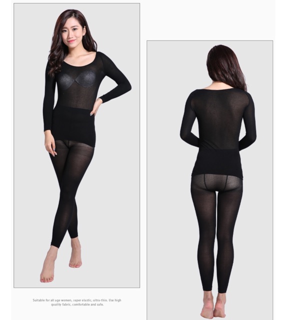 Quần Áo Giữ Nhiệt Thun Cực Mỏng Mặc Đệm Bên Trong, Freesize dưới 58kg (Đen/Nude/Đỏ Đô) - N-Lady Shop