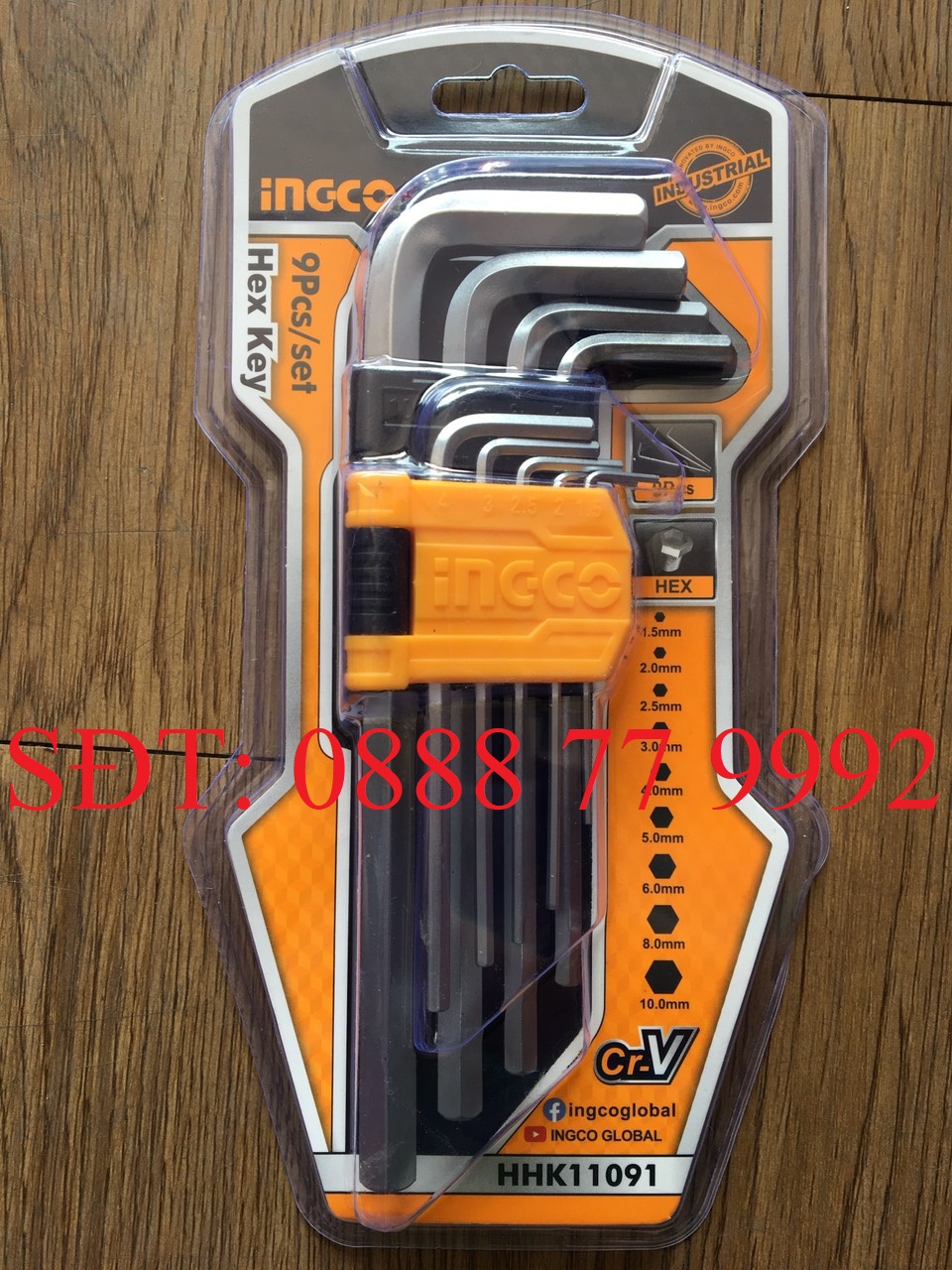 Bộ 9 chìa lục giác ingco hhk11091