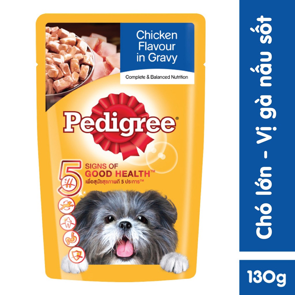 [HCM]Pate gói Pedigree cho chó - gói 130g Vị Gà Nấu Sốt