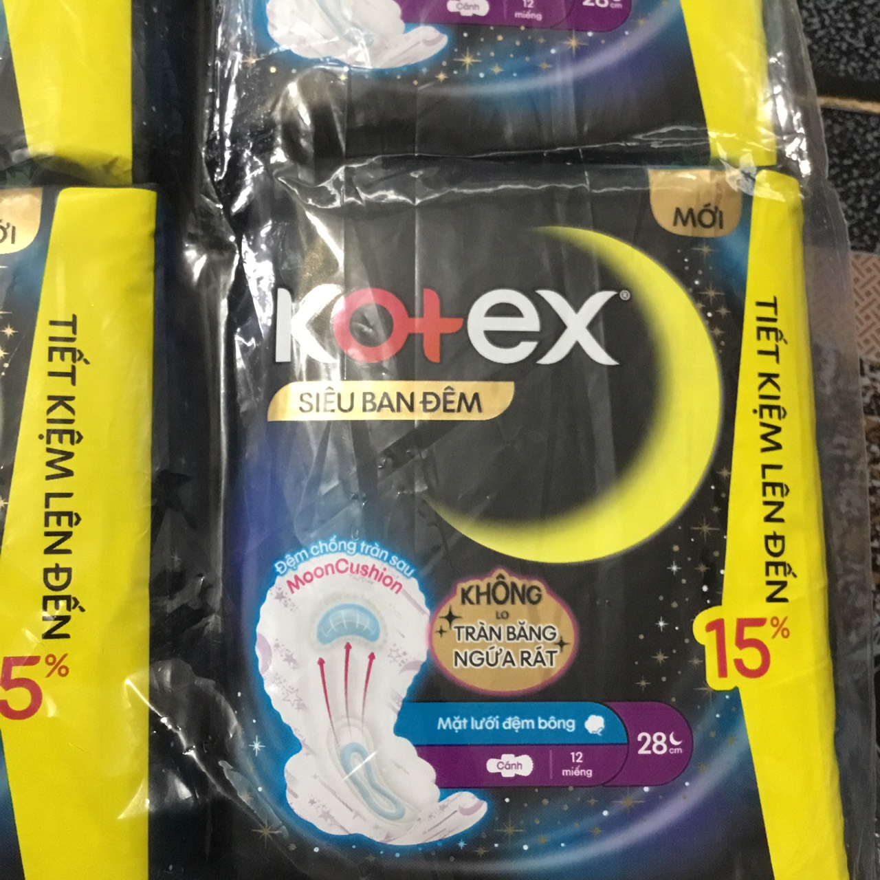 (Gói lớn 12 Miếng)-1 Gói Băng Vệ Sinh Kotex Siêu Ban Đêm 28cm - Mỗi Gói 12 Miếng- HSD luôn mới