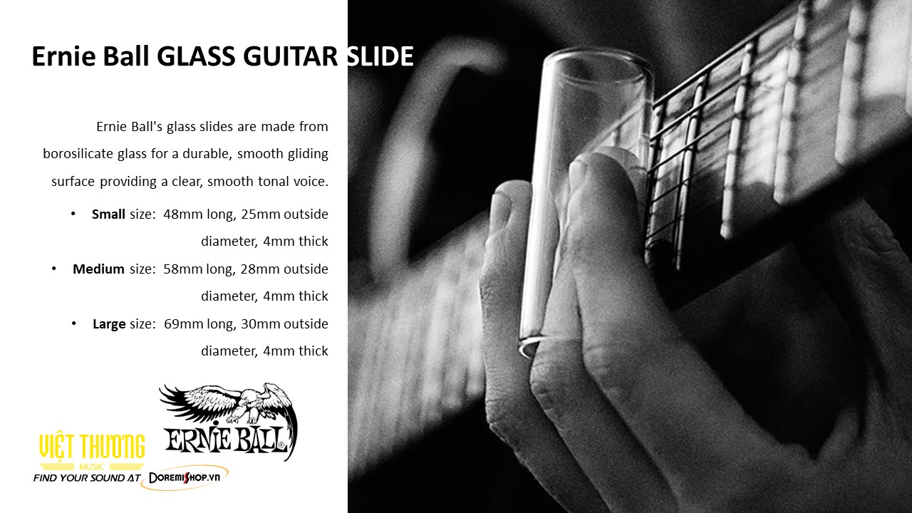Ống trượt dây đàn guitar Ernie Ball Glass Guitar Slide