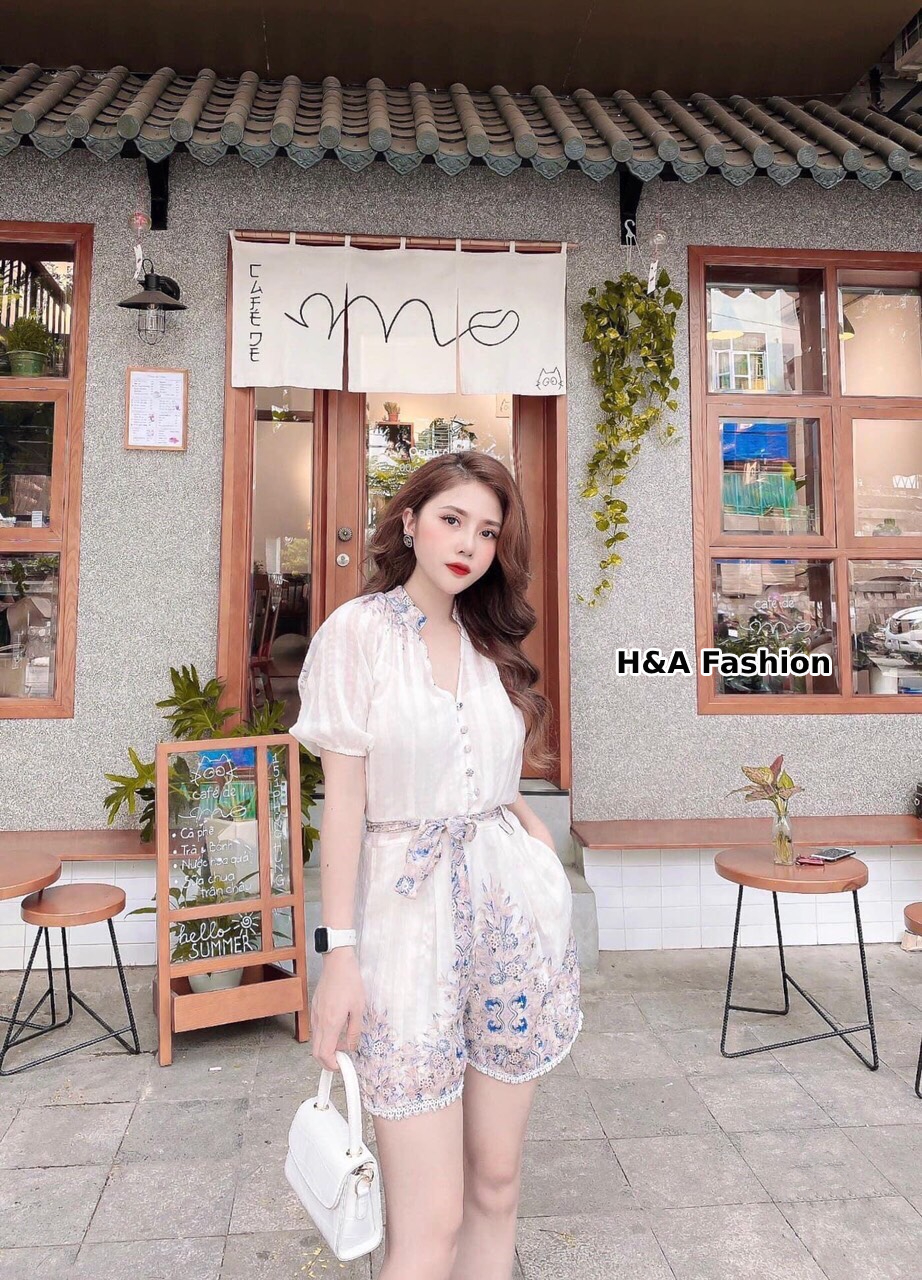 Set bộ Jum nữ hoa đẹp liền đùi ngắn Đồ bộ Jumpsuit nữ, Đồ bộ jumpsuit nữ