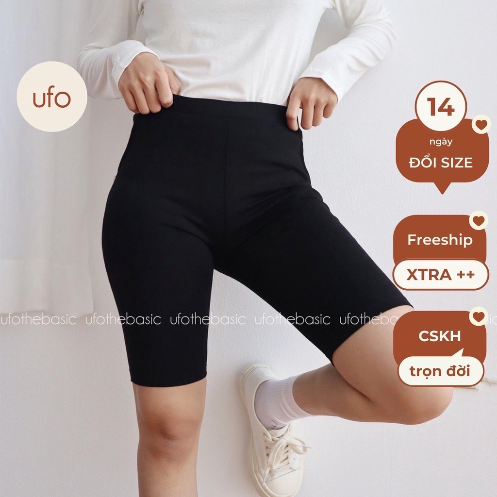 Quần legging lửng biker lưng thun - vải thun cao cấp - ufothebasic