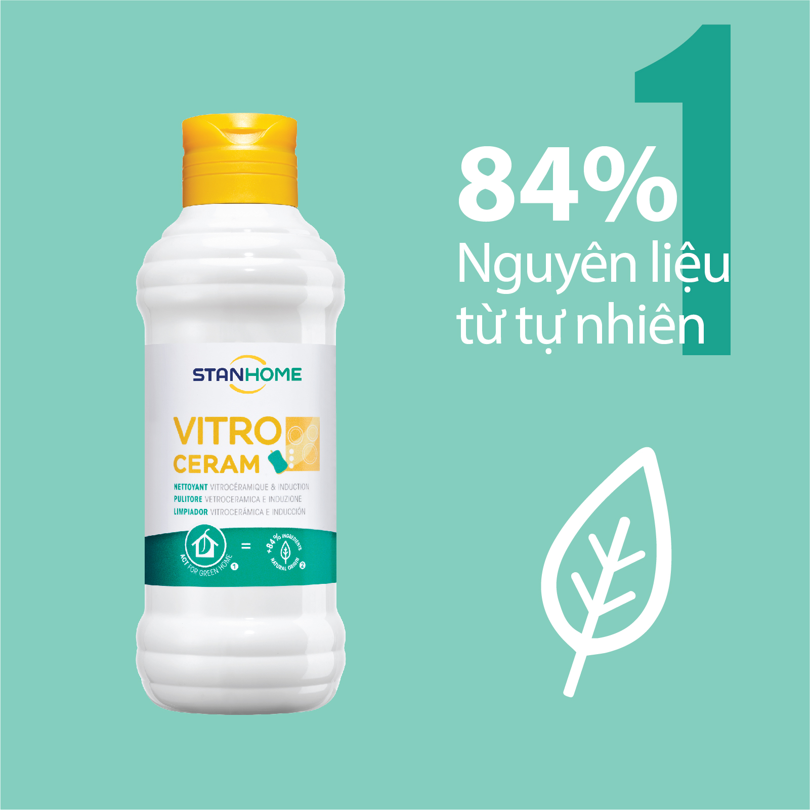 Kem làm sạch bếp điện từ, bếp hồng ngoại chiết xuất từ tự nhiên Stanhome Vitro  Ceram 250ml