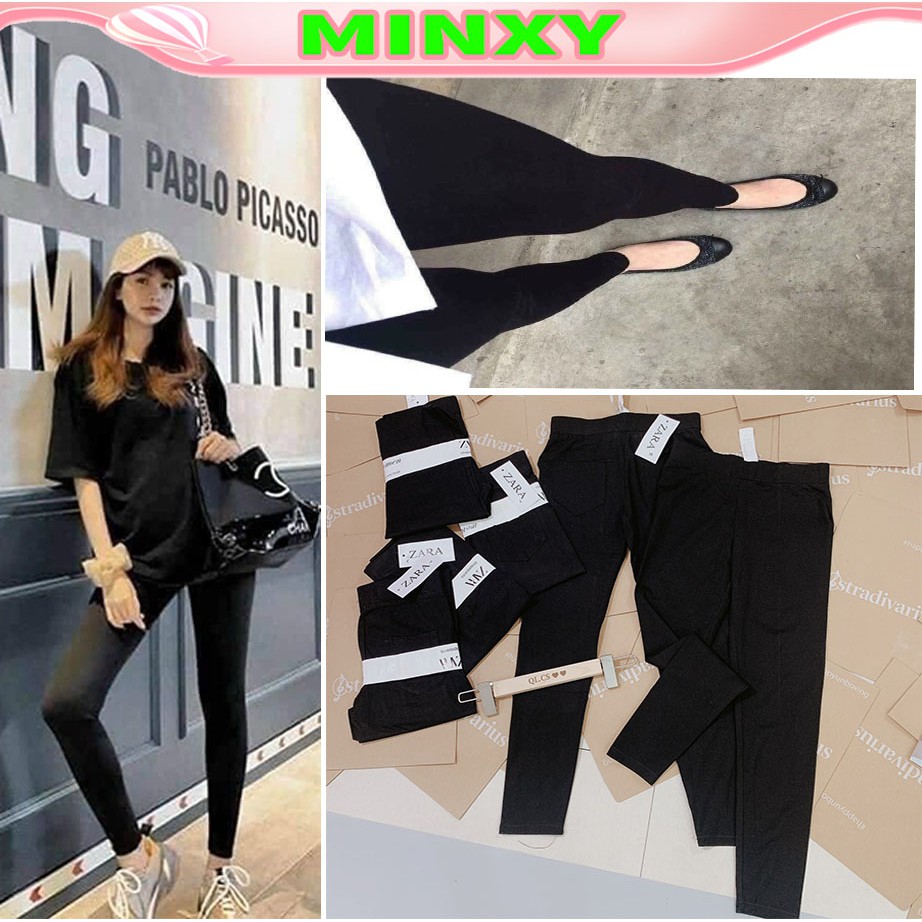 Quần legging dài nữ zara ,co giãn mặc siêu tôn dáng, chân thon dài cuộn