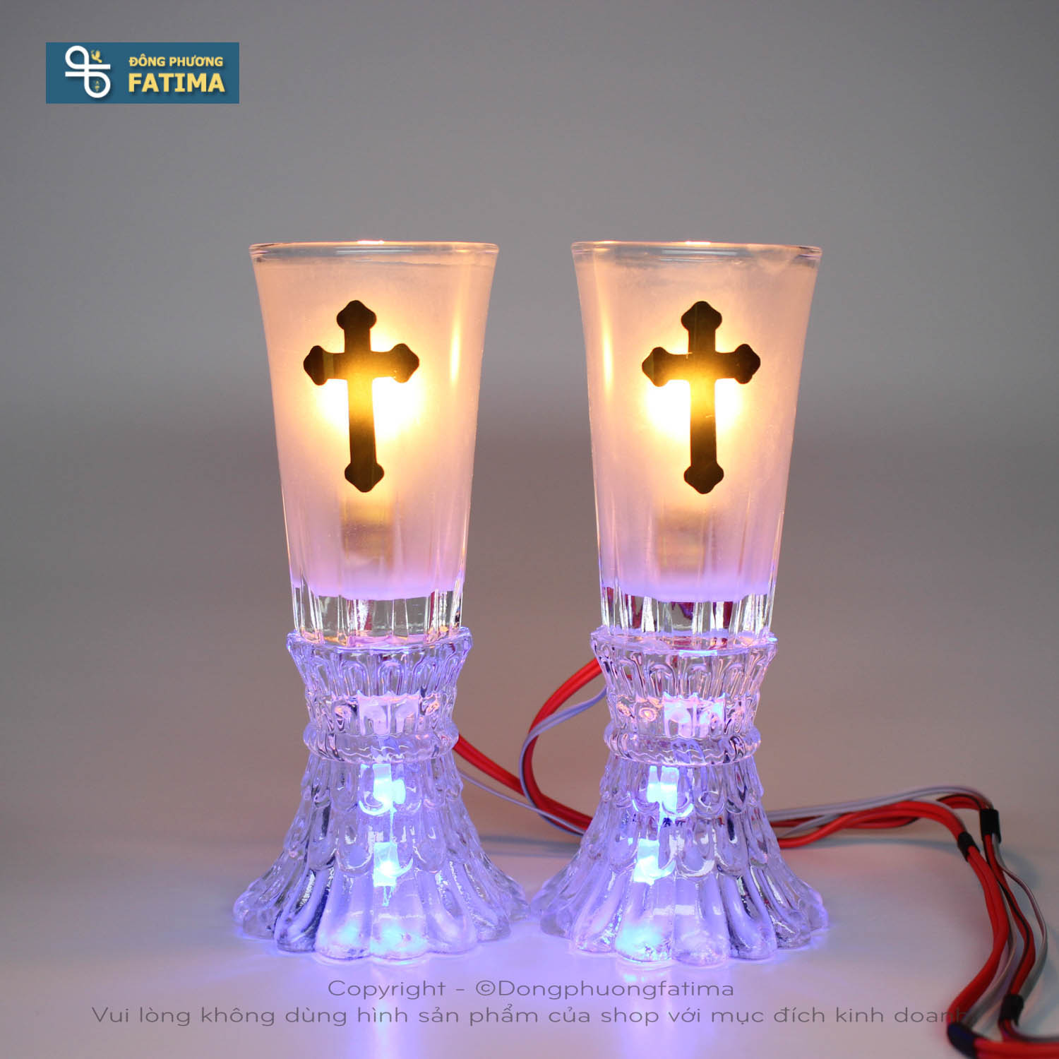 2 cây ly đèn điện k3 - đèn bàn thờ đông phương fatima