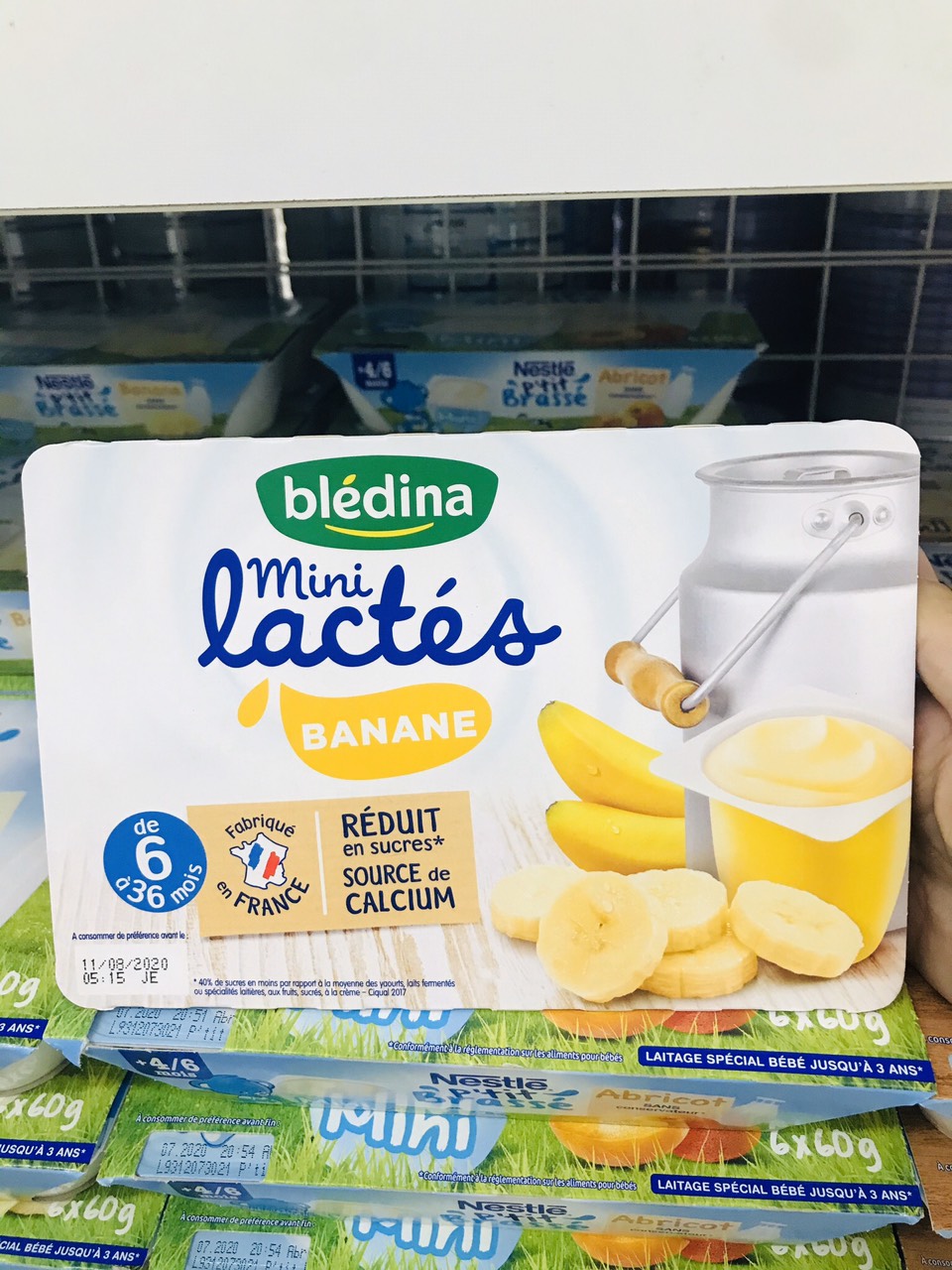 Sữa chua Bledina mini vị Chuối vỉ 6 trẻ từ 6-36m date 2025
