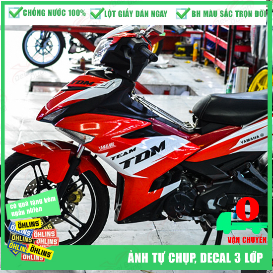 Tem Xe Exciter 150 😈 Decal Exciter 150 Trắng Đỏ 😈 Tem Trùm Exciter Màu Trắng Đỏ 😈 Phiên Bản Mới 😈