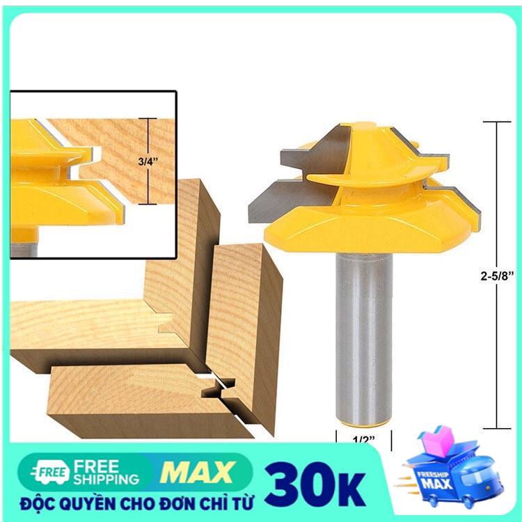 Mũi dao phay ghép góc vuông cốt 12ly7 - Mũi soi máy phay gỗ router cầm tay