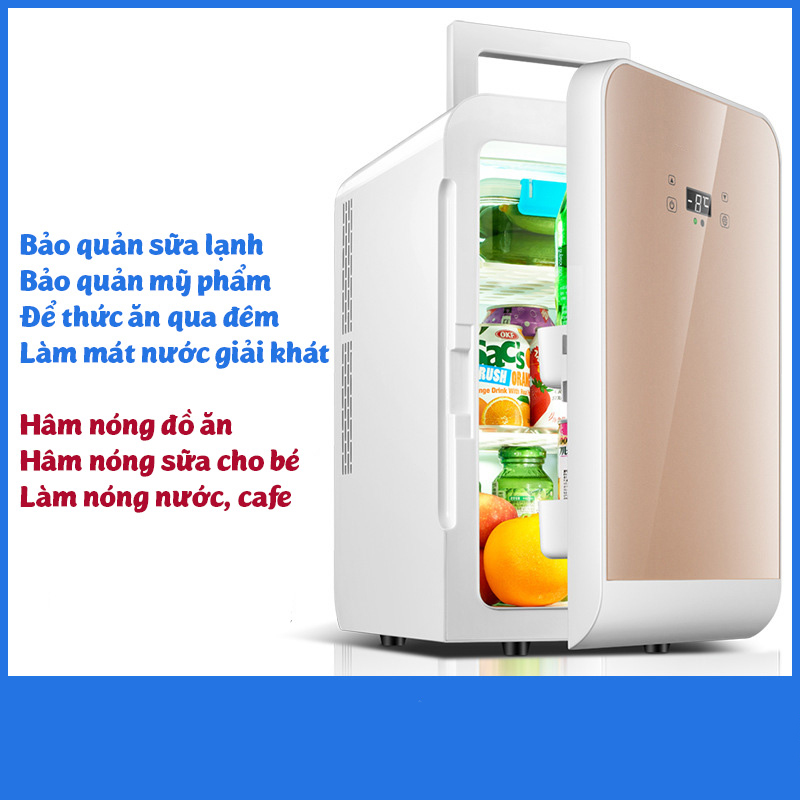 Tủ lạnh mini kèm hâm nóng 20 lít SAST ST-20L hiển thị nhiệt độ bảo quản thức ăn đựng mỹ phẩm