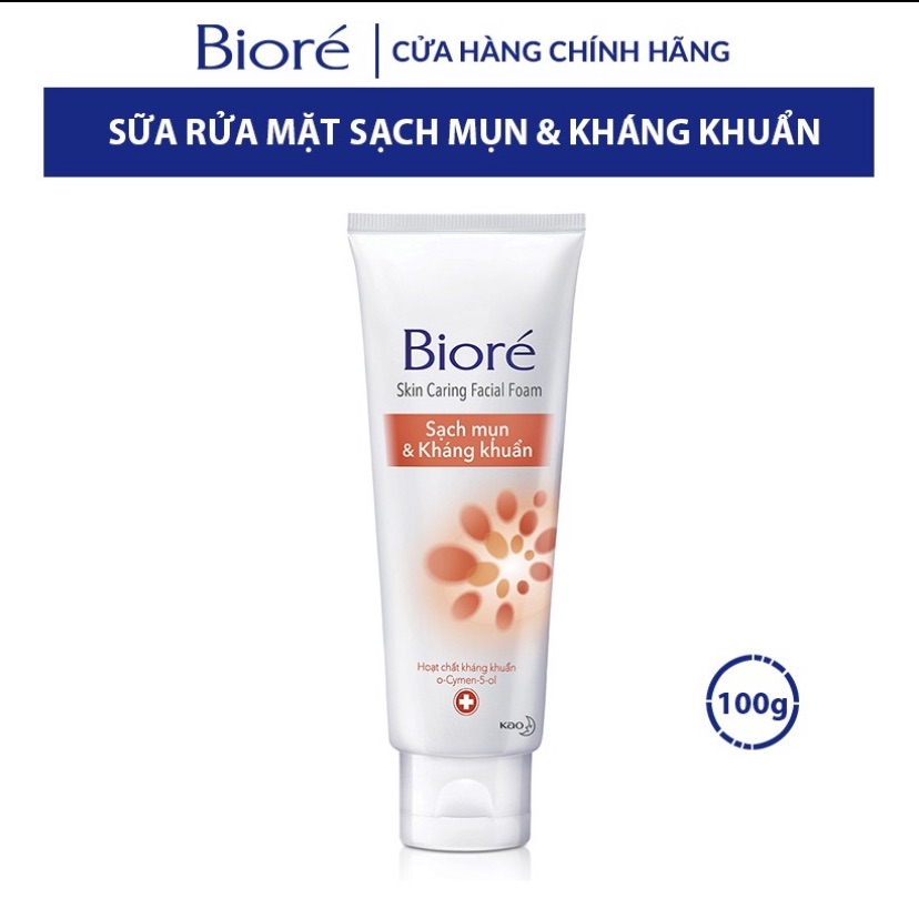 Sữa rửa mặt sạch mụn & kháng khuẩn biore 100g