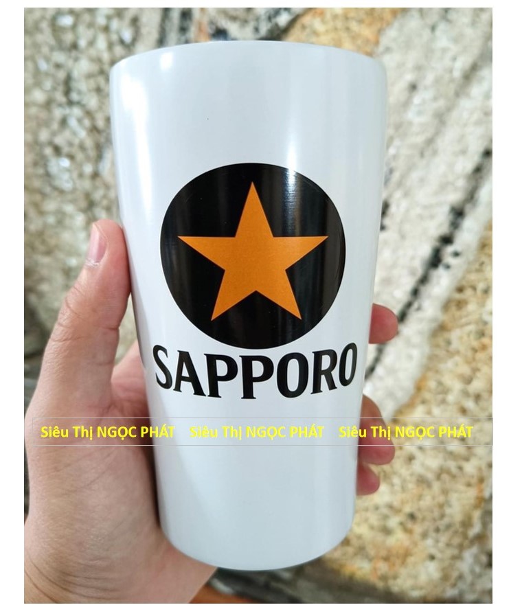 Ly giữ nhiệt uống bia sapporo 450ml_hàng nhật bãi