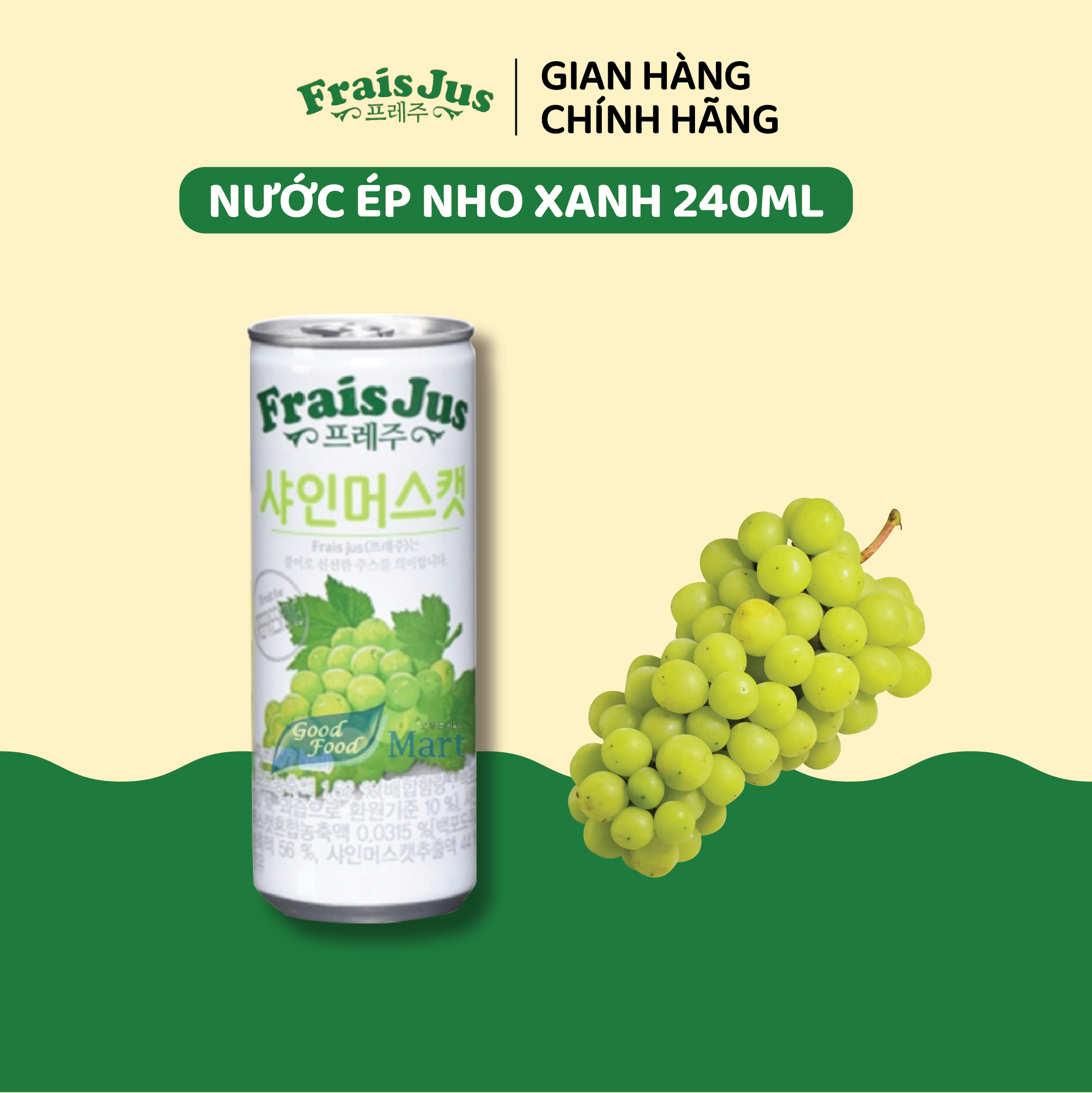 Nước nho mẫu đơn frais jus - frais jus shine muscat 240 ml