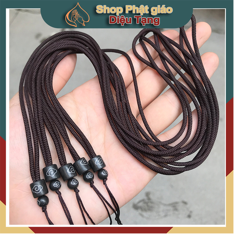 Dây vải NÂU đeo mặt dây chuyền siêu đẹp