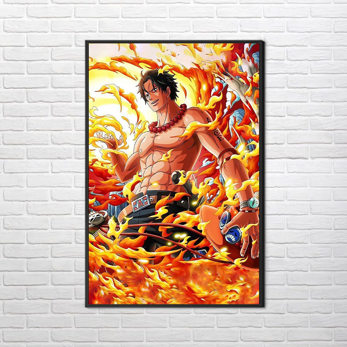Tranh canvas anime one piece, treo tường in theo yêu cầu - portgas d. ace 01 - tranh đơn 40x60