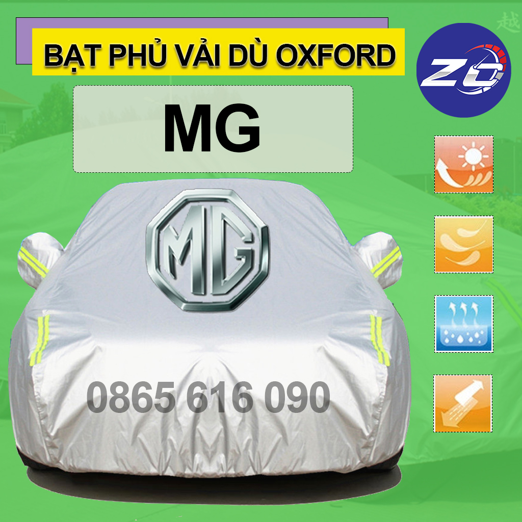 Bạt trùm xe ô tô MG 5, MG ZS vải dù oxford cao cấp áo trùm che phủ xe hơi, bạc phủ xe ô tô chống nóng,mưa,bụi, bảo vệ oto xe hơi để ngoài trời, bạt phủ oto, bạt che oto xe hơi hàng sẵn giao nhanh