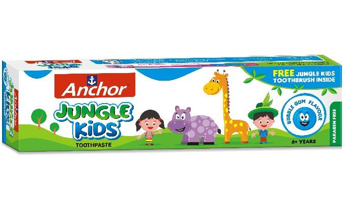 Kem đánh răng trẻ em Anchor Jungle Kids 50g Vị Singum (Tặng kèm bàn chải)