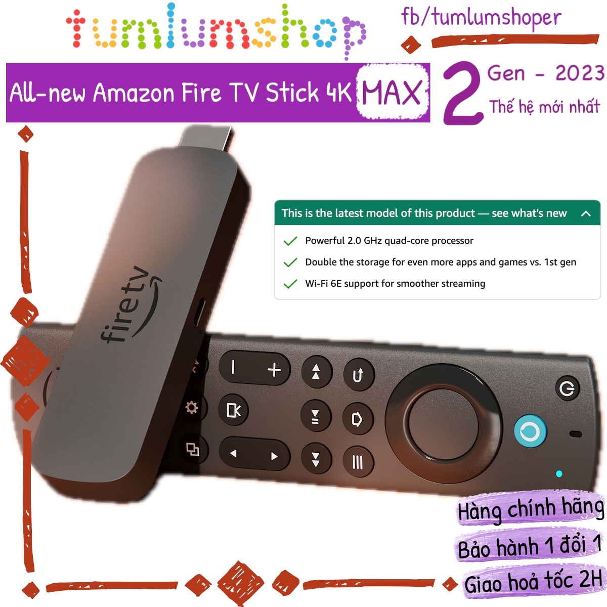 Amazon fire tv stick 4k max gen 2 android tv box bản mới nhất all-new 2023