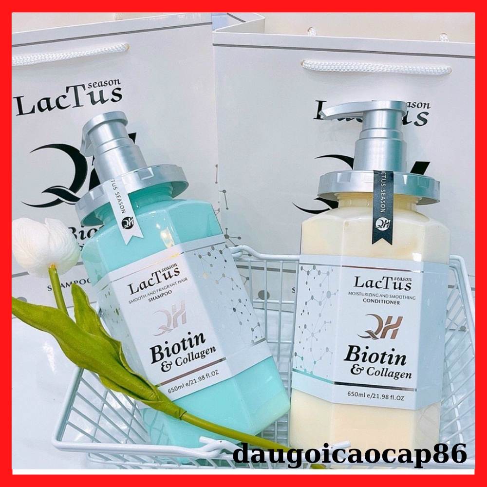 Dầu gội biotin QH lactus season giảm rụng tóc, ngăn gàu dưỡng ẩm QH lactus season biotin collagen